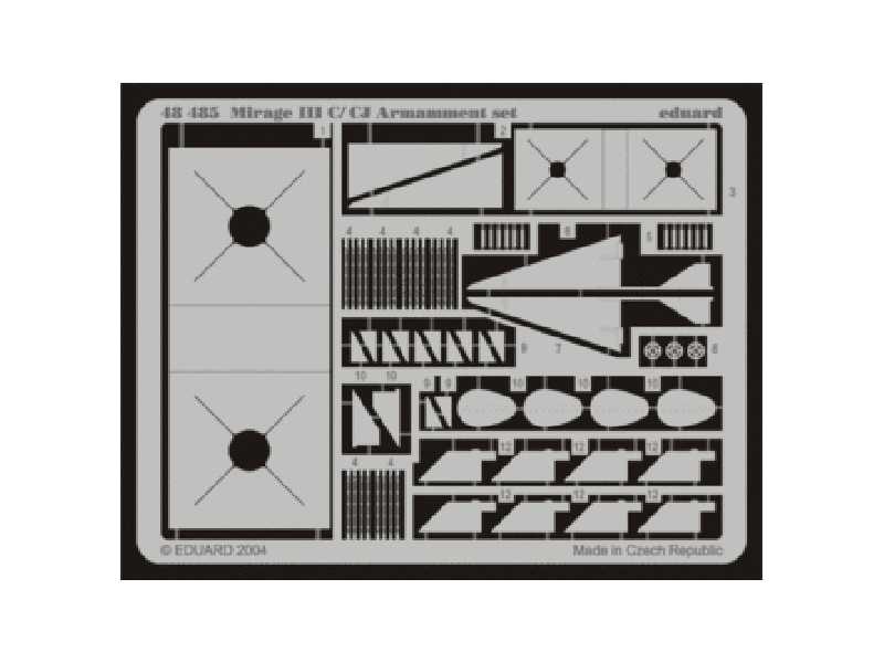 Mirage IIIC armament 1/48 - Eduard - blaszki - zdjęcie 1 Mirage IIIC armament 1/48 - Eduard - blaszki - zdjęcie 1