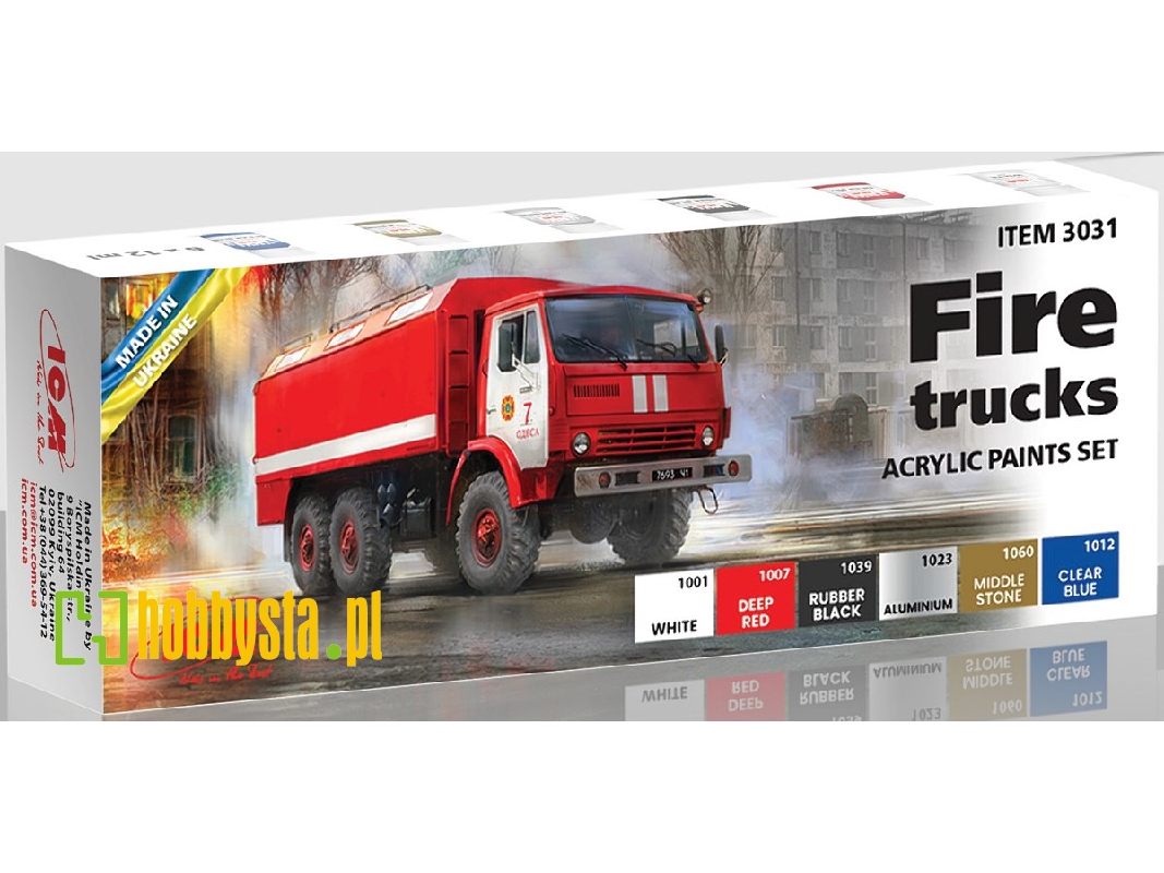Acrylic Paint Set For Fire Trucks - zdjęcie 1 Acrylic Paint Set For Fire Trucks - zdjęcie 1