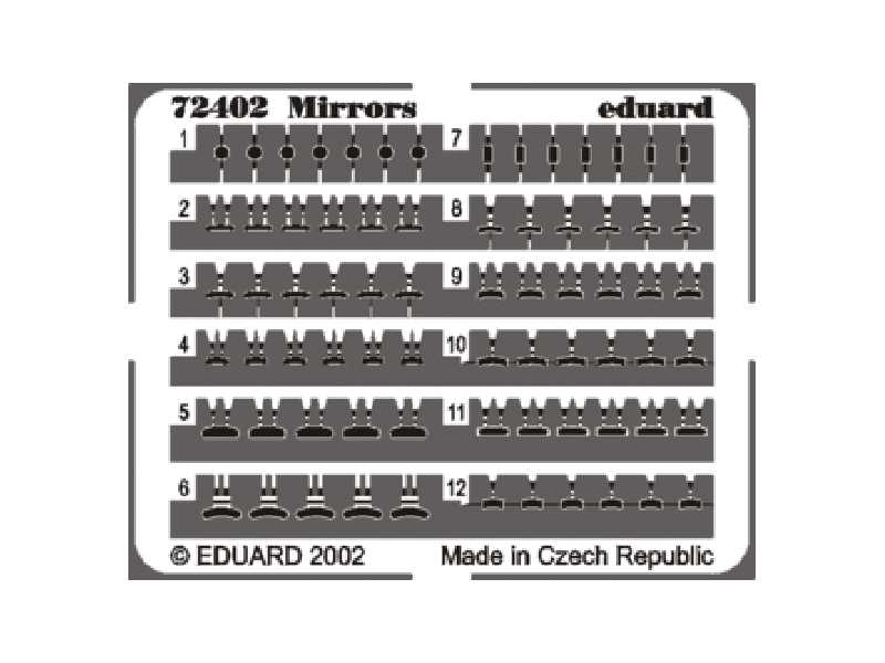 Mirrors 1/72 - blaszki - zdjęcie 1 Mirrors 1/72 - blaszki - zdjęcie 1