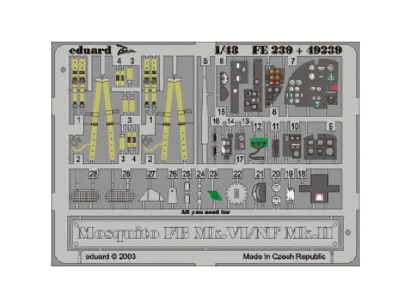  Mosquito FB Mk. VI/ NF Mk. II 1/48 - Tamiya - blaszki - zdjęcie 1