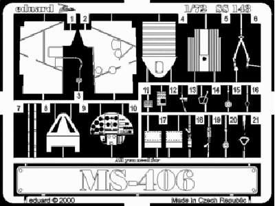  MS-406 1/72 - Hasegawa - blaszki - zdjęcie 1