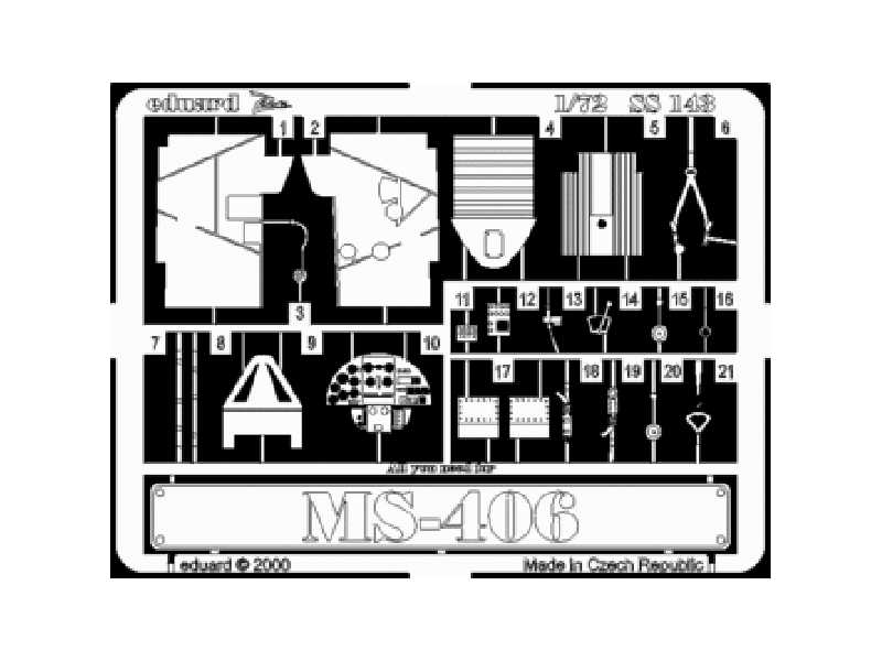 MS-406 1/72 - Hasegawa - blaszki - zdjęcie 1 MS-406 1/72 - Hasegawa - blaszki - zdjęcie 1