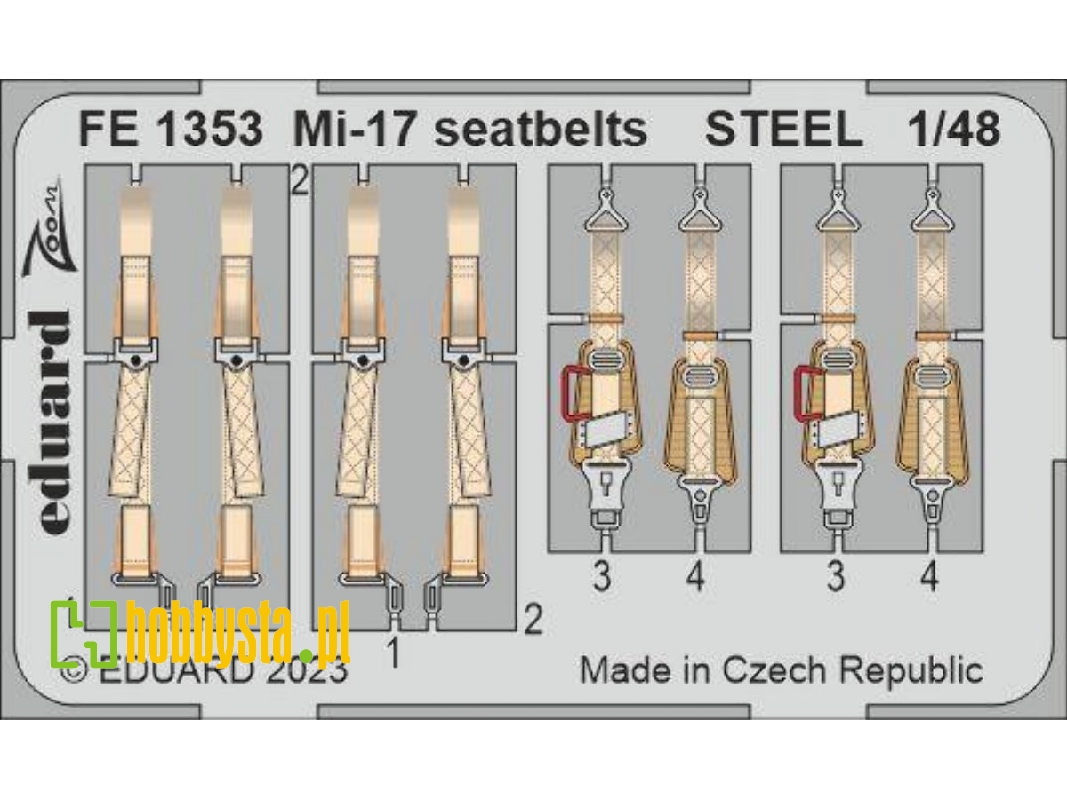 Mi-17 seatbelts STEEL 1/48 - AMK - zdjęcie 1 Mi-17 seatbelts STEEL 1/48 - AMK - zdjęcie 1