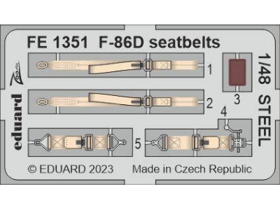 F-86D seatbelts STEEL 1/48 - REVELL - zdjęcie 1