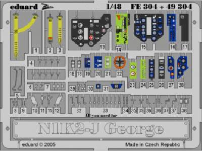  N1K2-J George 1/48 - Hasegawa - blaszki - zdjęcie 1