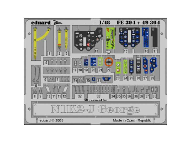 N1K2-J George 1/48 - Hasegawa - blaszki - zdjęcie 1 N1K2-J George 1/48 - Hasegawa - blaszki - zdjęcie 1