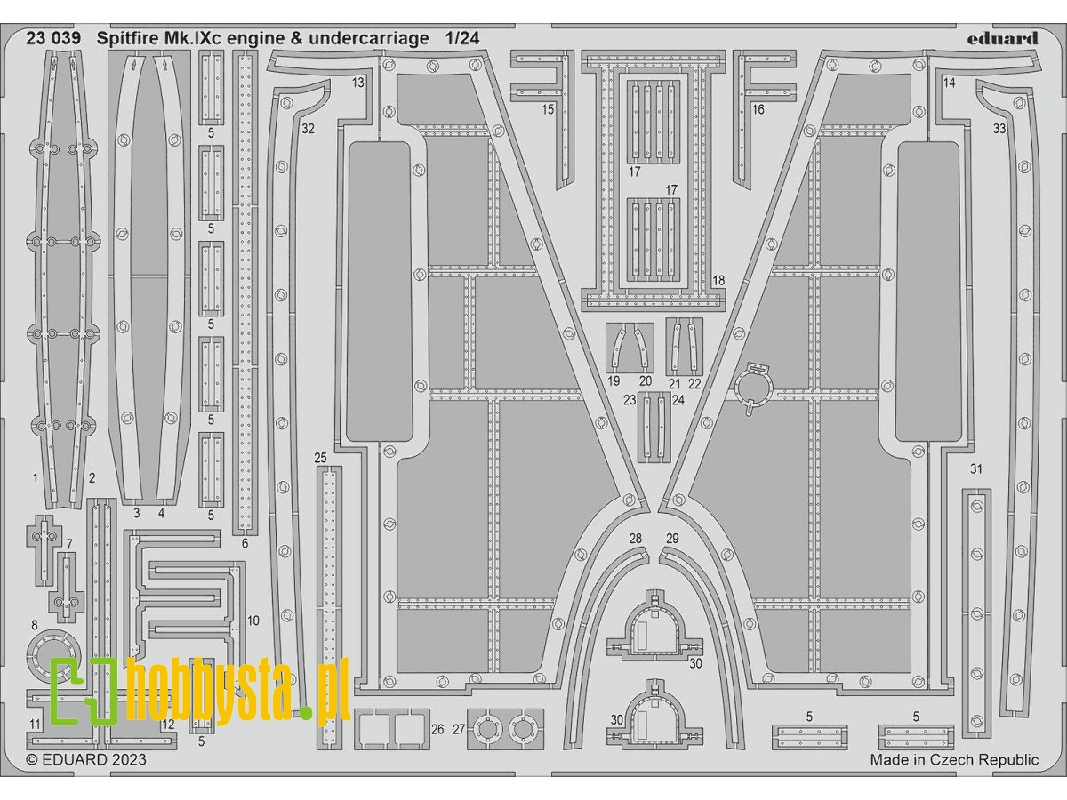 Spitfire Mk. IXc engine & undercarriage 1/24 - zdjęcie 1 Spitfire Mk. IXc engine & undercarriage 1/24 - zdjęcie 1