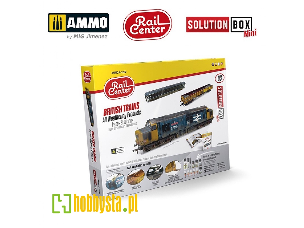 R-1202 Ammo Rail Center Solution Box Mini 03 - British Trains. All Weathering Products - zdjęcie 1