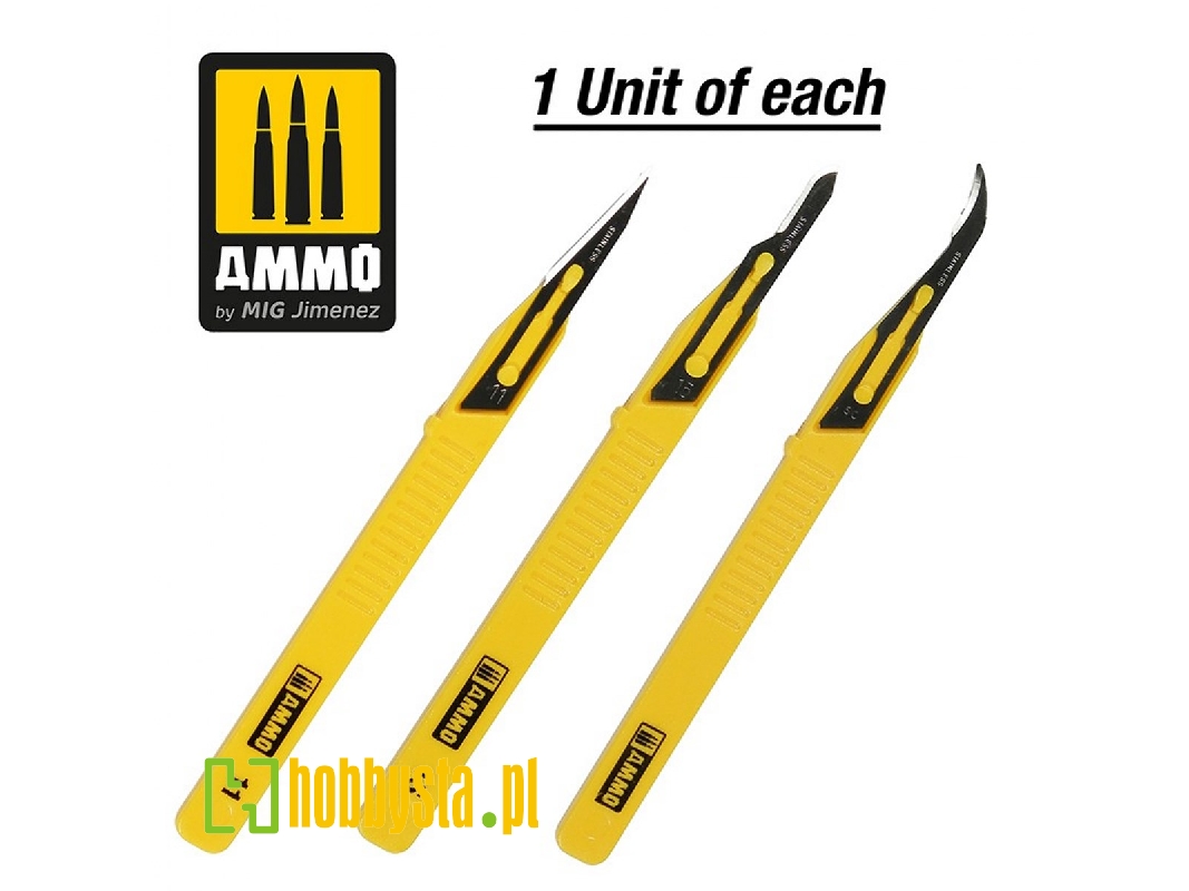 Mini Blade Set - 3 Pcs. (1 Mini Blade Straight + 1 Mini Blade Curved + 1 Mini Blade Ripper) - zdjęcie 1 Mini Blade Set - 3 Pcs. (1 Mini Blade Straight + 1 Mini Blade Curved + 1 Mini Blade Ripper) - zdjęcie 1
