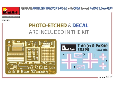 German Artillery Tractor T-60(R) & Crew Towing Pak40 Gun - zdjęcie 2