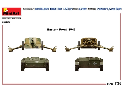 German Artillery Tractor T-60(R) & Crew Towing Pak40 Gun - zdjęcie 5