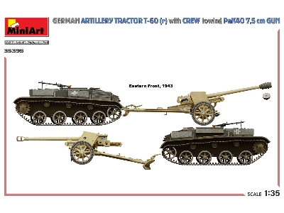 German Artillery Tractor T-60(R) & Crew Towing Pak40 Gun - zdjęcie 30