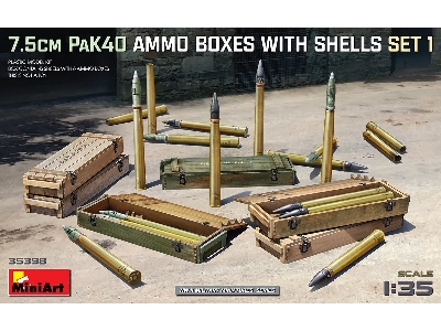 7.5cm Pak40 Ammo Boxes With Shells Set 1 - zdjęcie 1