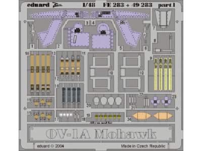  OV-1A interior 1/48 - Roden - blaszki - zdjęcie 1