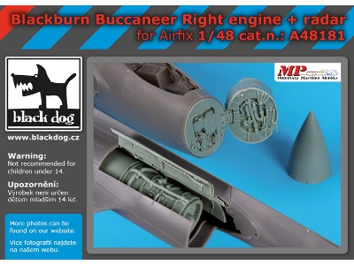 Blackburn Buccanneer Right Engine And Radar For Airfix - zdjęcie 1