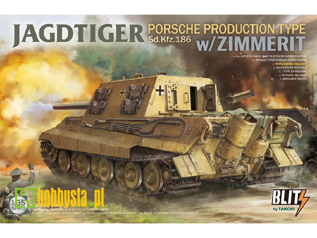 Jagdtiger Sd.Kfz. 186 Porsche production type w/Zimmerit - zdjęcie 1