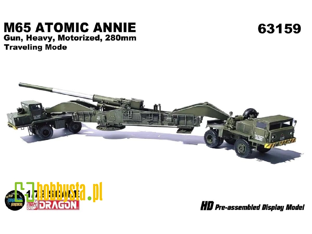 M65 Atomic Annie Gun, Heavy, Motorized, 280mm Travelling Mode - zdjęcie 1 M65 Atomic Annie Gun, Heavy, Motorized, 280mm Travelling Mode - zdjęcie 1