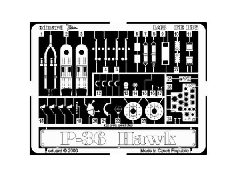 P-36 1/48 - Academy Minicraft - blaszki - zdjęcie 1 P-36 1/48 - Academy Minicraft - blaszki - zdjęcie 1