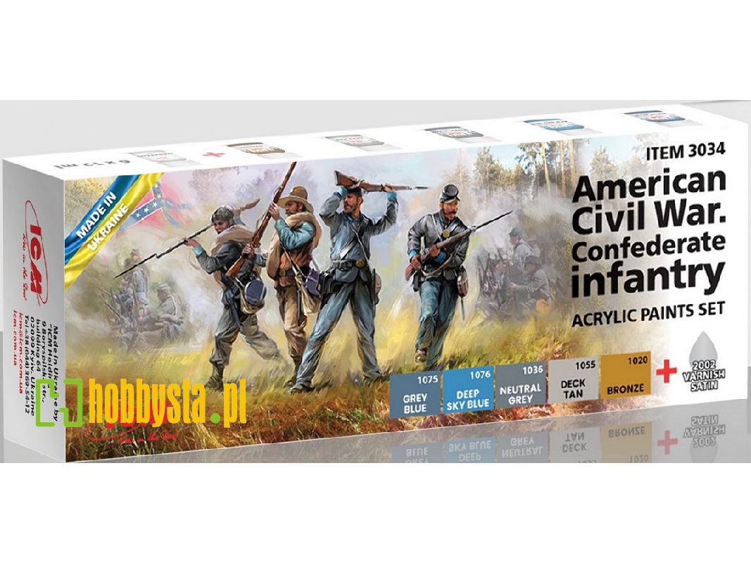 American Civil War. Confederate Infantry Acrylic Paints Set - zdjęcie 1 American Civil War. Confederate Infantry Acrylic Paints Set - zdjęcie 1