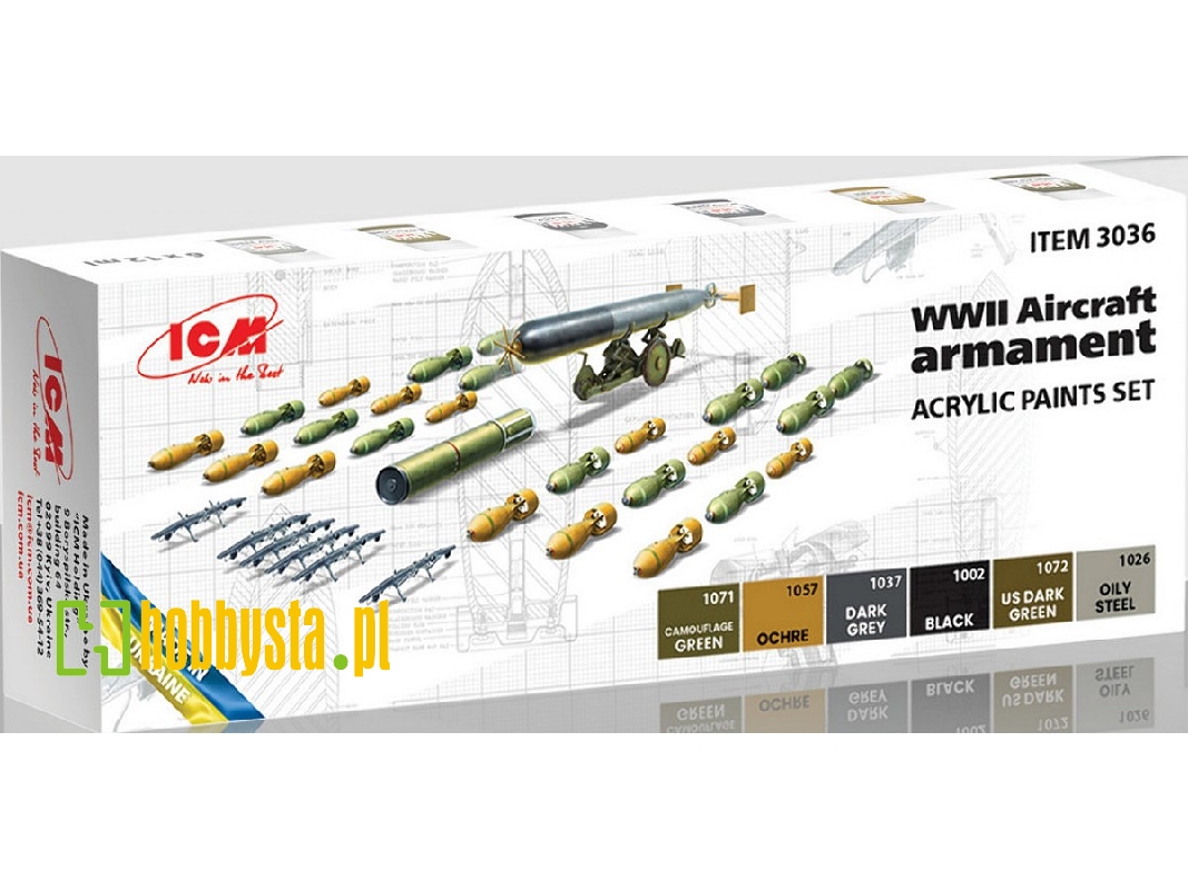 WWII Aircraft Armament Acrylic Paints Set - zdjęcie 1