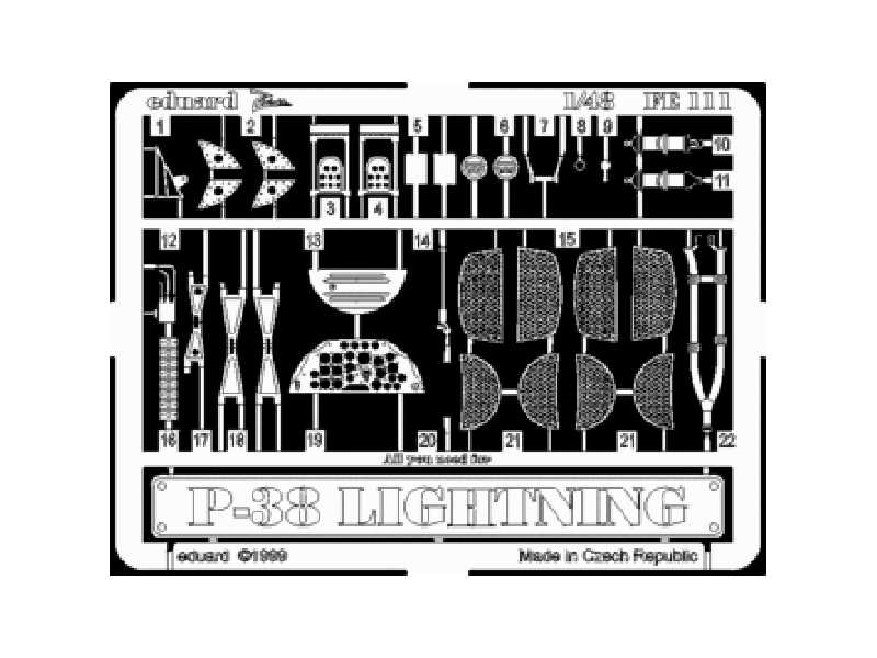  P-38 1/48 - Academy Minicraft - blaszki - zdjęcie 1