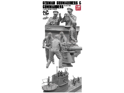 German Submarines & Commanders Set Of 6 Resin Figures - zdjęcie 1