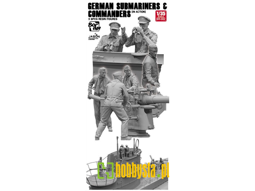 German Submarines & Commanders Set Of 6 Resin Figures - zdjęcie 1