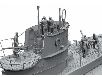 German Submarines & Commanders Set Of 6 Resin Figures - zdjęcie 7