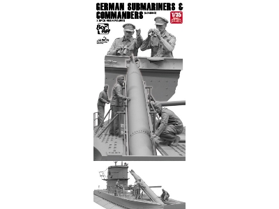 German Submarines & Commanders Loading 5 Pcs Resin Figures - zdjęcie 1