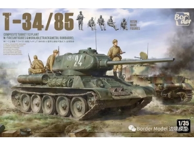 T-34/85 Composite Turret 112 Plant W/5 Resin Figures And Workable Track And Suspension And Metal Gun Barrel - zdjęcie 1