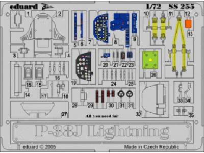  P-38J 1/72 - Academy Minicraft - blaszki - zdjęcie 1