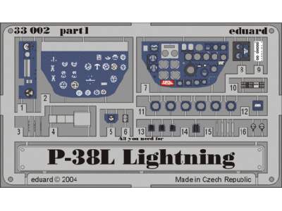  P-38L dashboard 1/32 - Trumpeter - blaszki - zdjęcie 1