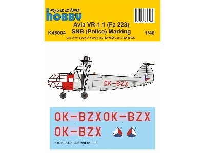 Avia Vr-1.1 (Fa 223) Snb (Police) Marking (For Special Hobby Kits 48201 48020) - zdjęcie 1