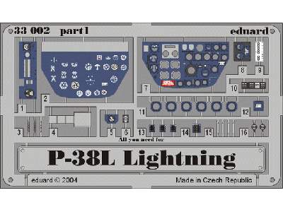  P-38L dashboard 1/32 - Trumpeter - blaszki - zdjęcie 2