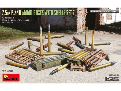 7.5cm Pak40 Ammo Boxes With Shells Set 2 - zdjęcie 1