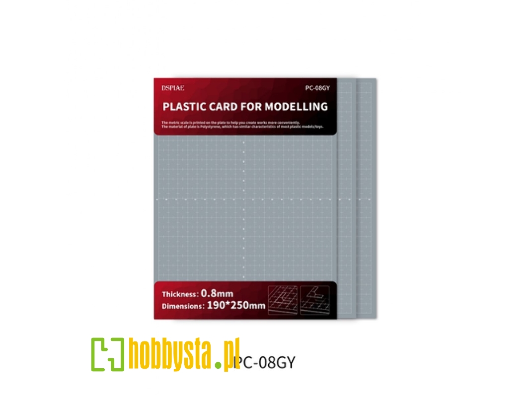 Pc-08gy Plastic Card For Modelling (0.8mm, 3 Sheets) - zdjęcie 1 Pc-08gy Plastic Card For Modelling (0.8mm, 3 Sheets) - zdjęcie 1