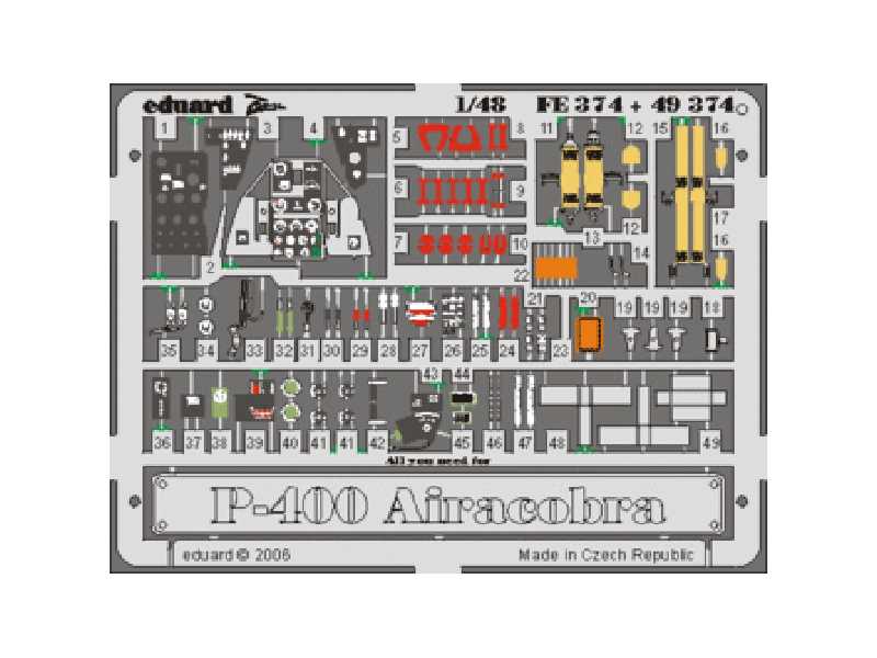 P-39/ P-400 1/48 - Hasegawa - blaszki - zdjęcie 1 P-39/ P-400 1/48 - Hasegawa - blaszki - zdjęcie 1