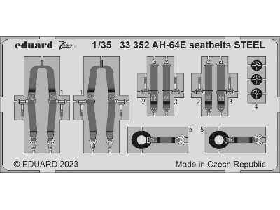 AH-64E seatbelts STEEL 1/35 - TAKOM - zdjęcie 1