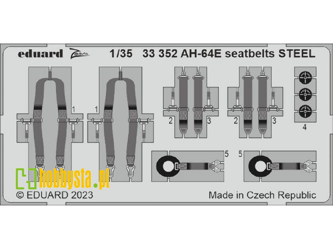 AH-64E seatbelts STEEL 1/35 - TAKOM - zdjęcie 1 AH-64E seatbelts STEEL 1/35 - TAKOM - zdjęcie 1
