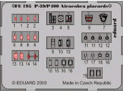  P-39/ P-400 placards 1/48 - blaszki - zdjęcie 1