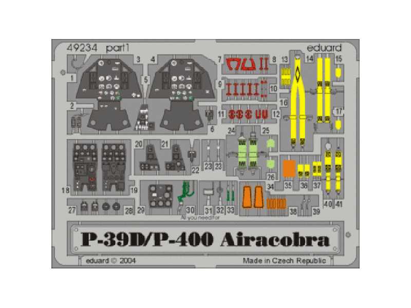 P-39D/ P-400 1/48 - Eduard - blaszki - zdjęcie 1 P-39D/ P-400 1/48 - Eduard - blaszki - zdjęcie 1