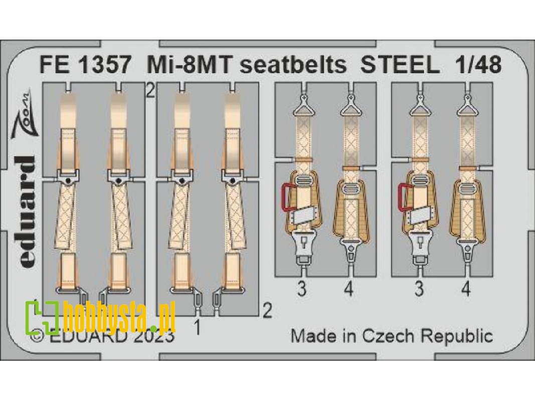 Mi-8MT seatbelts STEEL 1/48 - TRUMPETER - zdjęcie 1 Mi-8MT seatbelts STEEL 1/48 - TRUMPETER - zdjęcie 1