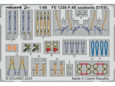 F-4E seatbelts STEEL 1/48 - MENG - zdjęcie 1