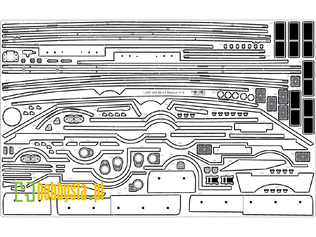 Uss Bb-61 Iowa Wooden Deck 1944 (Teak Tone) (For Trumpeter 03706) - zdjęcie 1