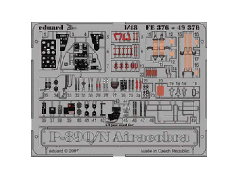  P-39Q/ N 1/48 - Hasegawa - blaszki - zdjęcie 1