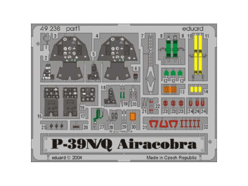 P-39Q/ N 1/48 - Eduard - blaszki - zdjęcie 1 P-39Q/ N 1/48 - Eduard - blaszki - zdjęcie 1