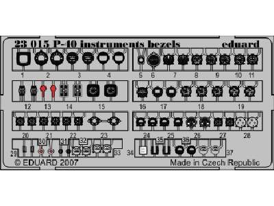  P-40 instrument bezels S. A. 1/24 - blaszki - zdjęcie 1