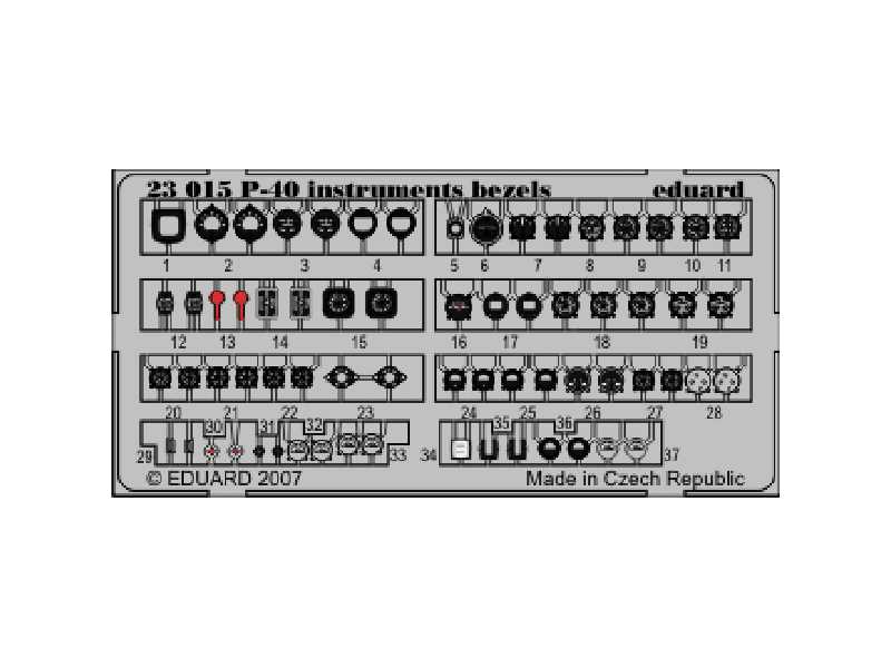  P-40 instrument bezels S. A. 1/24 - blaszki - zdjęcie 1