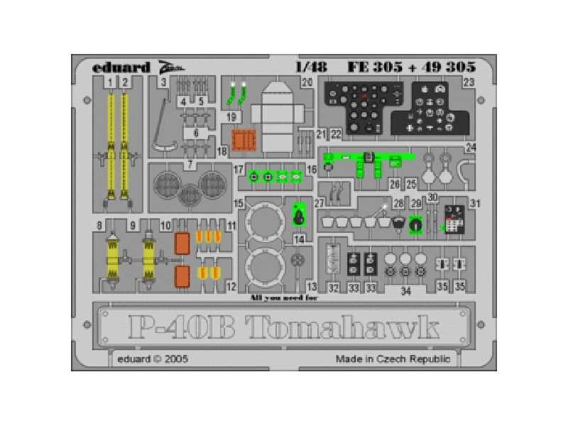 P-40B 1/48 - Trumpeter - blaszki - zdjęcie 1 P-40B 1/48 - Trumpeter - blaszki - zdjęcie 1