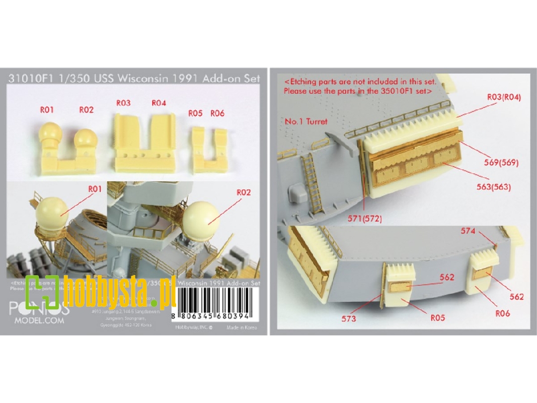 Uss Wisconsin Bb-64 1991 Add-on Set (For Uss New Jersey From Tamiya) - zdjęcie 1 Uss Wisconsin Bb-64 1991 Add-on Set (For Uss New Jersey From Tamiya) - zdjęcie 1